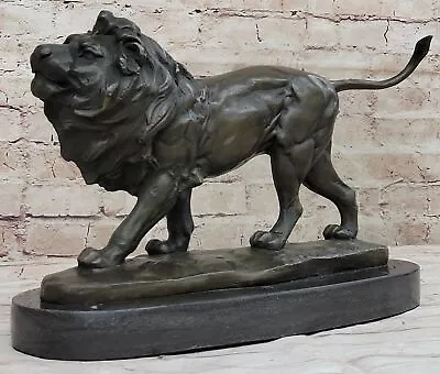 Wildlife Safari Bronze Lion Sculpture By Artist Milo African Male King Gift • $219