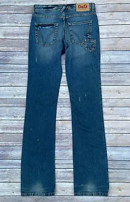 Vintage Dolce & Gabbana Jeans Size 24 Distressed TIGHT FIT Very Low 90s Y2K • $150