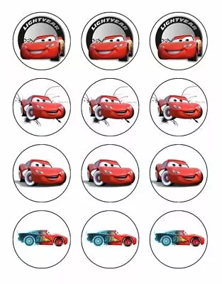 £8.80 • Buy Lightning McQueen Cupcake Toppers Edible Wafer Paper Cake Decorations 24