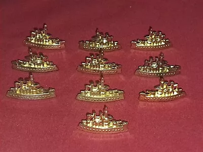  Lot Of 10 Monopoly Gold Color Battleship Game Tokens • $15
