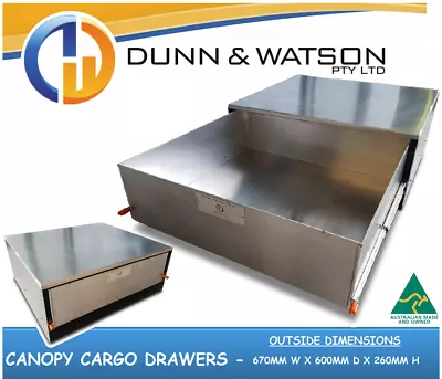 $640 • Buy Canopy Cargo Drawers 670mm W X 600mm D X 260mm H (4wd, 4x4, Ute, Storage)