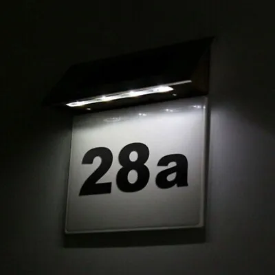 £14.60 • Buy 1 Pcs Door Number Light House Solar Illuminated Stainless Steel LED Plaque Wall