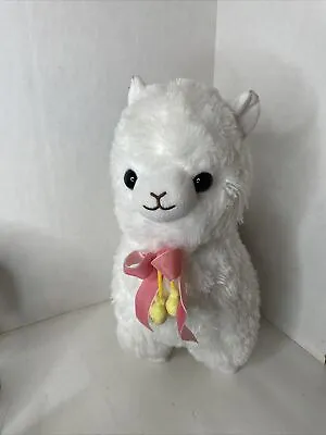 Amuse Alpacasso Pompom Velvet Ribbon Japan White Alpaca Llama Plush 15.7 In • $28.95