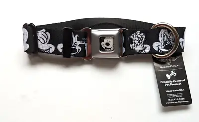 Buckle Down Disney Mickey Mouse Dog Collar Black & White Size Small NEW • $14.99