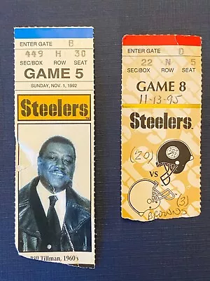 TWO (2) Vintage  Pittsburgh Steelers Ticket Stubs 1992 & 1995 • $4.95