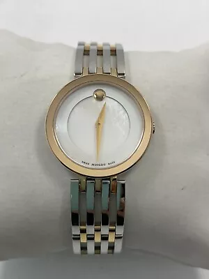 Movado Esperanza Quartz MOP Dial Two Tone Stainless Steel Ladies Watch 0607114 • $239.95