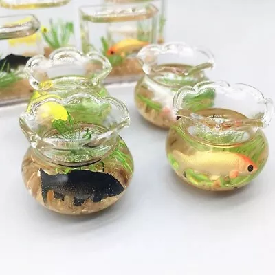 2pc Miniature Mini Fish Tank Transparent Glass Acrylic Fake Fish Tank Decoration • $8.99