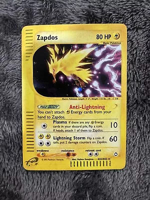 Pokemon Card - Zapdos Aquapolis H32/H32 Holo Rare • $150