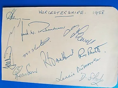 £19 • Buy WORCESTERSHIRE CCC 1958  Removed From An  Autograph Book 10 Signed FLAVELL