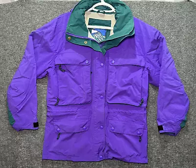 Vintage LL Bean North Col Outerwear Gore Tex  Hooded Purple Jacket Women's Small • $24.95