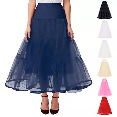 AU Vintage Tulle Petticoat Crinoline Long Underskirt Bridal Wedding Dress Gown • $30.79