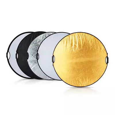 Selens 5 In 1 80cm Collapsible Portable Round Light Reflector Diffuser With Grip • $25.99