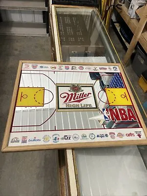 Vintage Miller High Life Bar Mirror NBA Basketball Court With Team Logos 25 X 21 • $249.88