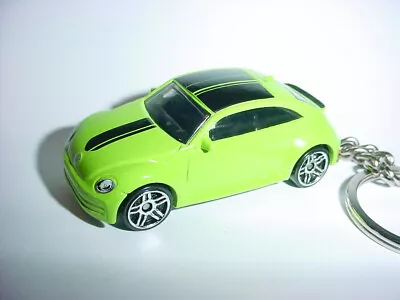 HOT 3D GREEN BEETLE CUSTOM KEYCHAIN Keyring Key VW BLING Bug FUN Hot Wheels  • $12.04