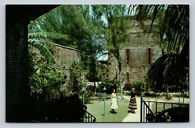 Tropical Gardens Civil War Citadel & Fort Key West Florida VINTAGE Postcard 0817 • $4.98