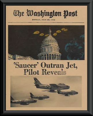 1952 UFO Washington DC Fantasy Newspaper Cover Printed On 65 Year Old Paper P154 • $20