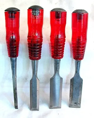 4 Millers Falls Wood Chisels *red Handles*  • $129.99