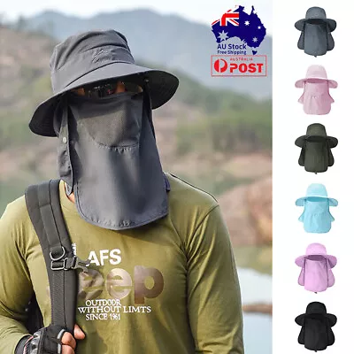 Bucket Hat With Wide Brim Sun Hat Outdoor Hiking Fishing Cap UV Protection Hats • $18.99