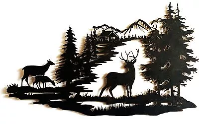 Cabin Decor Metal Deer Wall Art Rustic Wall Decor Hanging For Bathroom Living... • $41.88