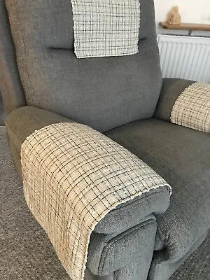 LUXURY Chair Arm Back Cover Antimacassar Sofa Armchair 1 X OATMEAL GLITZ • £5.95