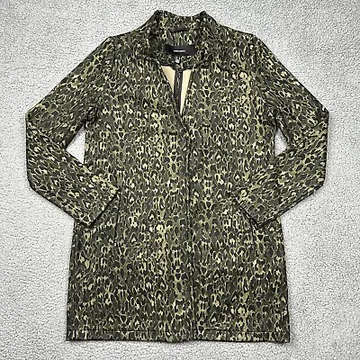 Vero Moda Jacket Womens Medium Leopard Green Carson Knit Snap Front Stitch Fix • $14.97