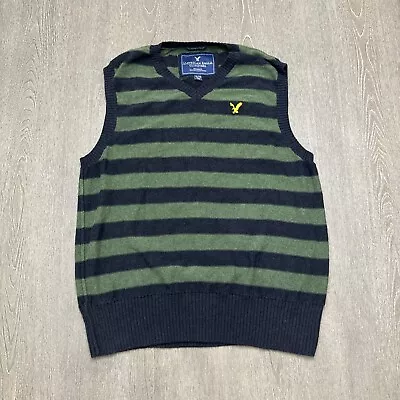 American Eagle Vest Mens Extra Large Sweater Wool Blend Strip Vintage Fit • $10