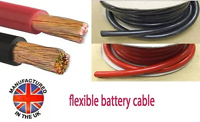 Battery Starter Cable Auto Marine 20mm²/135amp (4AWG) MADE IN THE UK   BAT135 • £3.10