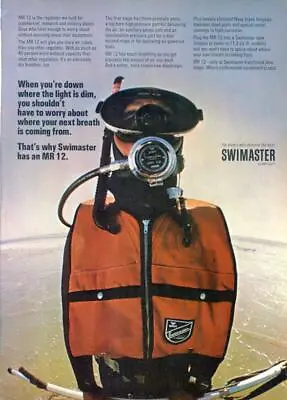 1970 Swimaster PRINT AD Scuba Diver Gear MR 12 Regulator And Tank • $14.99