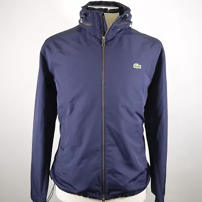 Men's Lacoste Navy Blue Windbreaker Jacket XL RRP £165 • £59.99