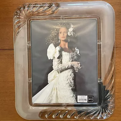 MIKASA Vintage Wedding Picture Frame Mystique  Clear Opaque Glass. Holds 8 ×10  • $34.99