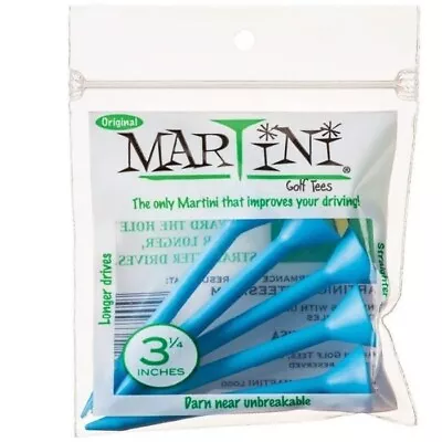 Martini 3.25  Original Golf Tees - Virtually Unbreakable Tees! - BLUE • $9.89