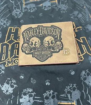 Harley Davidson Custom Made Leather Wallet • $17