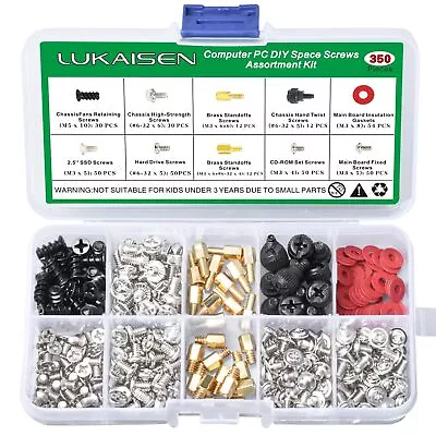 Computer Screws Standoffs Kit 350PCS Motherboard Screws/SSD Screw - 6-32 Mal... • $13.94