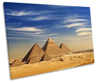 Egypt Pyramids Landscape Picture SINGLE CANVAS WALL ART Print • £24.99
