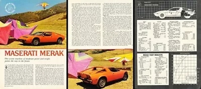 1974 1975 Maserati Merak Road Test Original Review Report Print Car Article K82 • $6.84