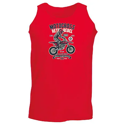 Motocross Retro Rebel Dirt Bike - Funny Muscle Singlet Vest Unisex Tank Top • $19.95