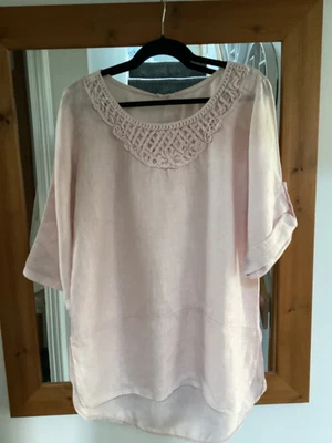 £3.99 • Buy Womens Linen Longer Top - Pink - Onesize - No Label