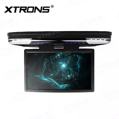 15.6  HD In Car DVD Player Roof Mount Monitor Flip Down Video Screen HDMI FM IR • £258.99