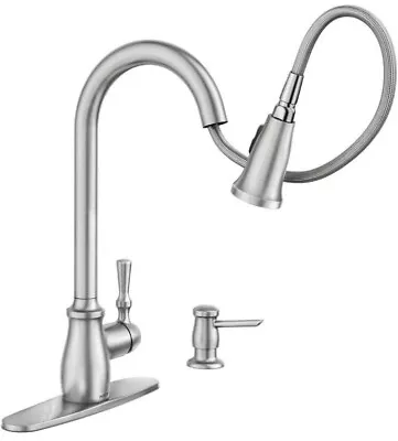 New Moen Fieldstone Single Handle Pull Down Kitchen Faucet 87808SRS Stainless  • $119