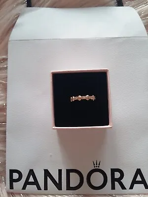 New!Pandora Sparkling Seashell Band Ring 14k Rose Gold Plated-188946C01  • £27