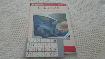Husqvarna Viking Designer II 2 E2 Embroidery QUILT Function Stitch D-Card Book • $79.95