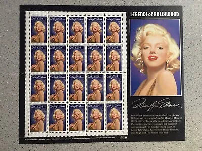 Marilyn Monroe Norma Jean MNH Sheet Of 20. First Class Ship Parchment Folded • $6.50