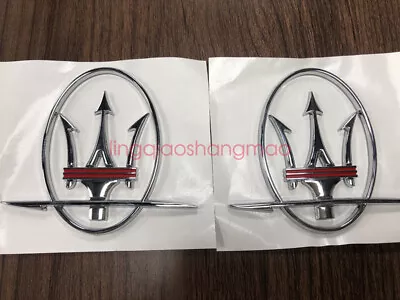 2pcs For Maserati Chrome ABS Emblem Badge Decal GHIBLI GRANTURISMO QUATTROPOR • $21.15