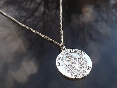 Saint Christopher Pendant Necklace With Stainless Steel Chain By Hudegate • £3.99