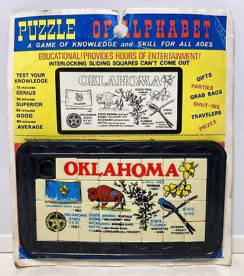 Oklahoma State Sliding Block Puzzle Slider Tile Interlocking Squares Vintage • $21.99