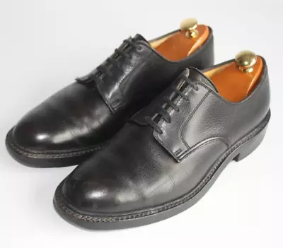 Crockett & Jones Grasmere Black Grain Leather Derby Shoes Mens UK 7 • £70