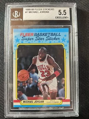 1988-89 Fleer Sticker Michael Jordan BGS 5.5 • $40