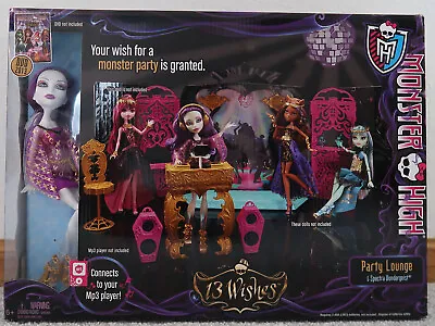 Monster High 13 Wishes Party Lounge Spectra Vondergeist Playset & Doll NIB 2013 • $74.99