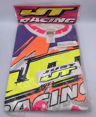 Vtg 90’s JT Racing Jrsy Stereo Concept Pu/Pk Shirt Large New Old Stock Cut#223 • $165.71