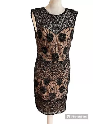 BNWT Miss Selfridge Sequin Embellishedmidi Pencil Dress UK 12 New Flapper Gatsby • £39.99